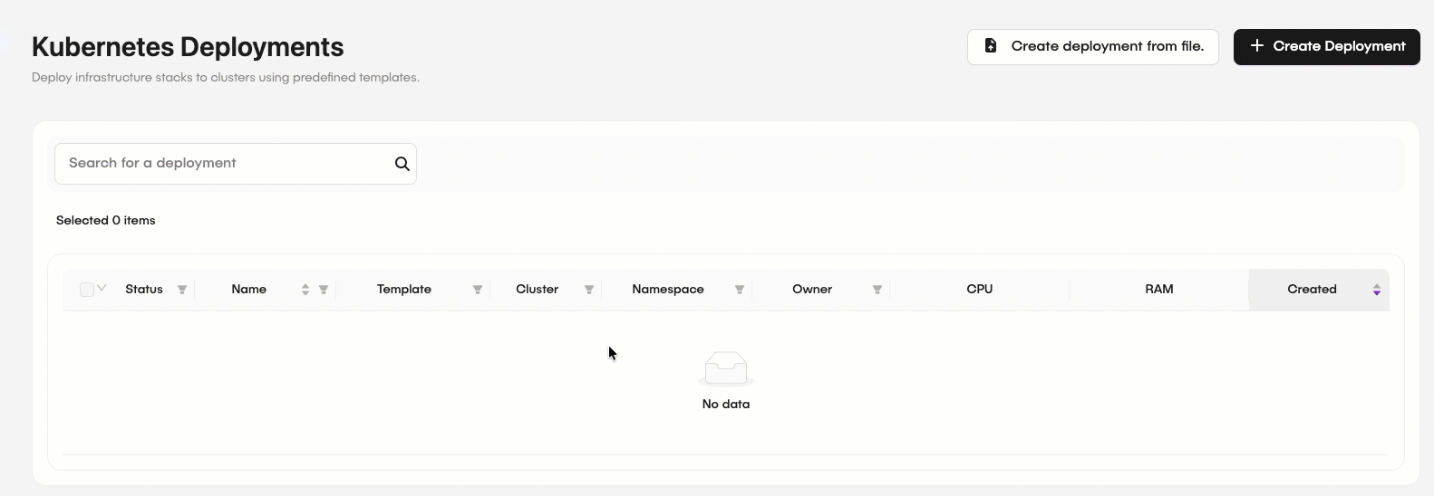 Choose Template Modal
